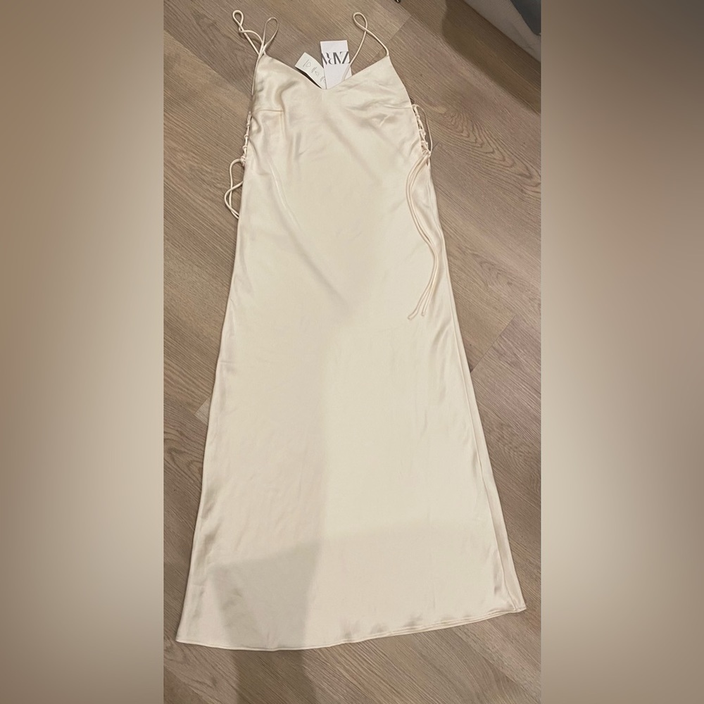 Zara cream slip dress